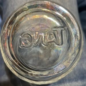 One Iridescent TANG Swirl Glass (Vintage) 3” Height 3” Diameter